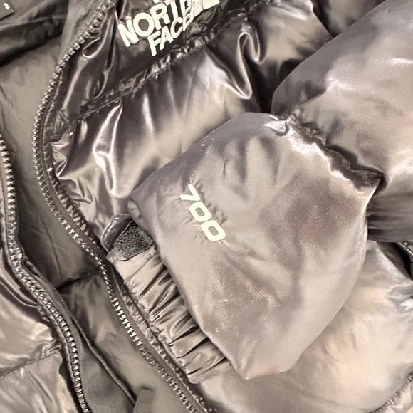 The North Face Shiny Black Puffer Nuptse Jacket - Picture 4 of 6